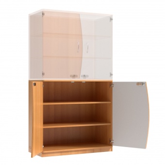 Wellentüren-Unterschrank, 99 cm hoch, 105x50 cm (B/T), Tür rechts grau, 